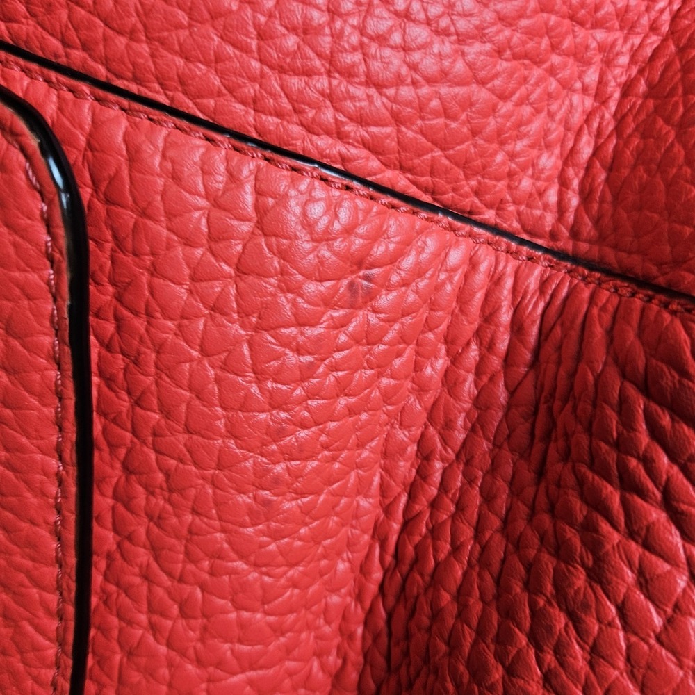 Kate Spade New York Neon Coral Pebbled Leather Satchel Turn Lock Crossbody Bag - Picture 6 of 8